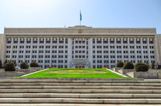 ALMATY, KAZAKHSTAN - APRIL 26, 2017: The building of city administration at the Republic Square in Almaty, Kazakhstan.

Almaty, Kazakhstan - April 26, 2017: The building of city administration at the Republic Square in Almaty, Kazakhstan.