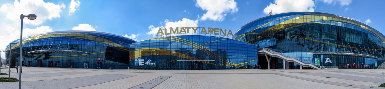 ALMATY, KAZAKHSTAN - APRIL 23, 2017: Ice complex - Almaty Arena, was built in 2016 for Winter Universiade in Almaty city.

Almaty, Kazakhstan - April 23, 2017: Ice complex - Almaty Arena, was built in 2016 for Winter Universiade in Almaty city.