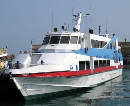 This high feed ferry connects the island of Liuchiu with the main island of Taiwan