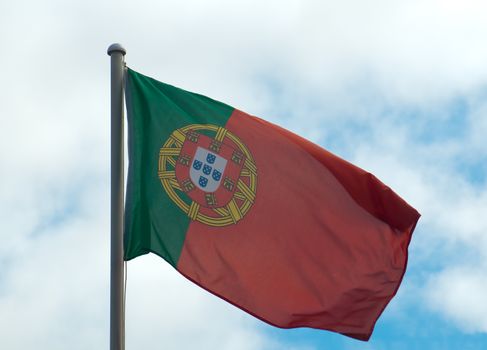 Flag of Portugal in wind