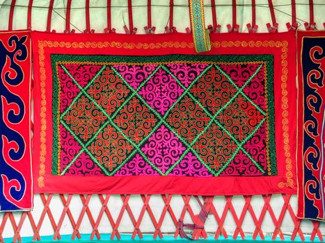 ALMATY, KAZAKHSTAN - MARCH 21, 2017: Kazakh felt carpet with ornament inside the yurt in Almaty, Kazakhstan

Almaty, Kazakhstan - March 21, 2017: Kazakh felt carpet with ornament inside the yurt in Almaty, Kazakhstan