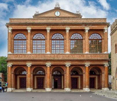 Public theater Amintore Galli on The Cavour square in Rimini, Italy