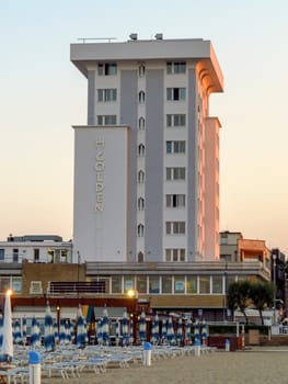 Rimini, Italy - June 14, 2017: Hotel Golden in Rimini, Emilia-Romagna, Italy