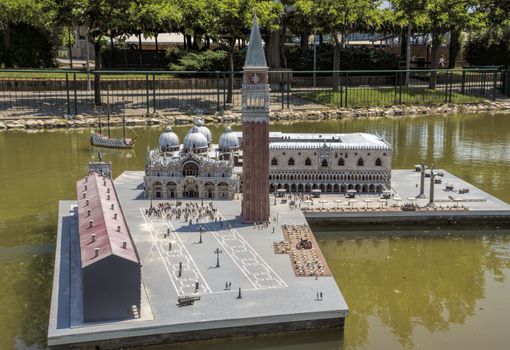 Rimini, Italy - June 13, 2017: Italy in miniature, a thematic park in Emilia Romagna. Was built Ivo Rambaldi in 1970