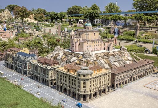Rimini, Italy - June 13, 2017: Italy in miniature, a thematic park in Emilia Romagna. Was built Ivo Rambaldi in 1970