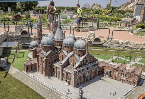 Rimini, Italy - June 13, 2017: Italy in miniature, a thematic park in Emilia Romagna. Was built Ivo Rambaldi in 1970