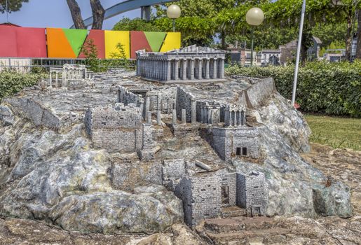 Rimini, Italy - June 13, 2017: Italy in miniature, a thematic park in Emilia Romagna. Was built Ivo Rambaldi in 1970