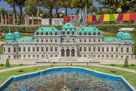 Rimini, Italy - June 13, 2017: Italy in miniature, a thematic park in Emilia Romagna. Was built Ivo Rambaldi in 1970