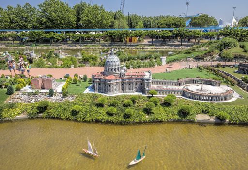 Rimini, Italy - June 13, 2017: Italy in miniature, a thematic park in Emilia Romagna. Was built Ivo Rambaldi in 1970
