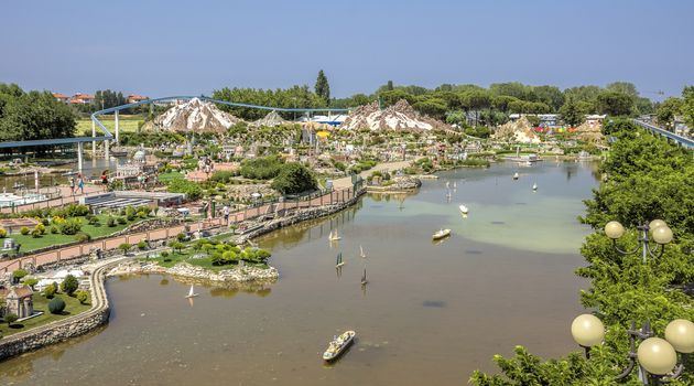 Rimini, Italy - June 13, 2017: Italy in miniature, a thematic park in Emilia Romagna. Was built Ivo Rambaldi in 1970