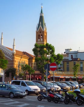 Rimini, Italy - June 15, 2017: Catholic Church - Parrocchia Santa Maria Ausiliatrice in Rimini, Italy