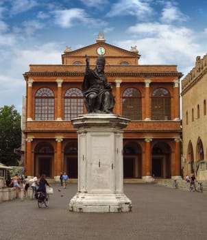 Rimini, Italy - June 14, 2017: Piazza Cavour Square. The city square is the political and economic center since the beginning of the thirteenth century.