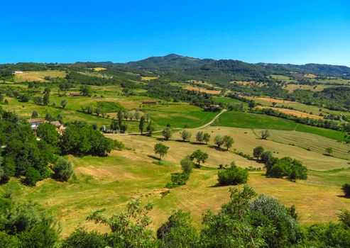 Countryside view from the Fortress of San Leo, San Leo, Italy