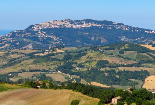 Countryside view from the Fortress of San Leo, San Leo, Italy