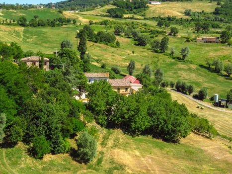 Countryside view from the Fortress of San Leo, San Leo, Italy