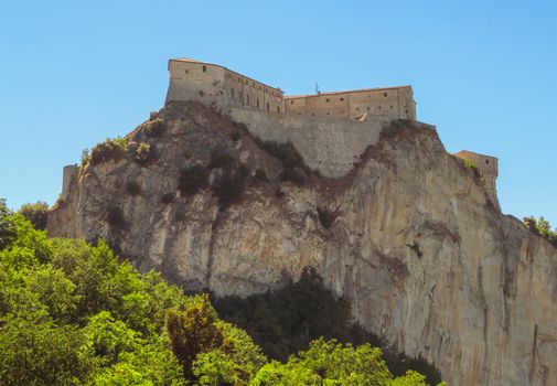 The Renaissance Fortress of San Leo, located on a rocky cliff, dates back to the fifteenth century