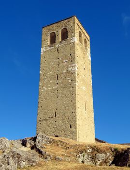 Old tower La torre campanaria in San Leo, Italy