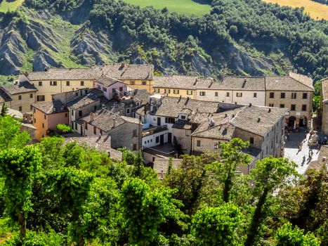 View to the medieval village San Leo from the fortress