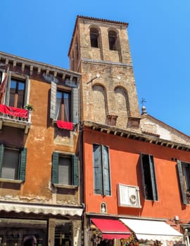 Venice, Italy - June 20, 2017: Architecture of old city in Venice, Italy