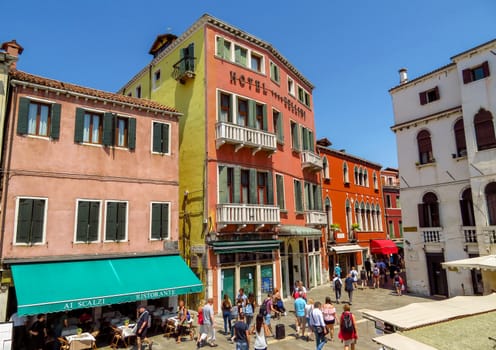 Venice, Italy - June 20, 2017: Architecture old city in Venice, Italy