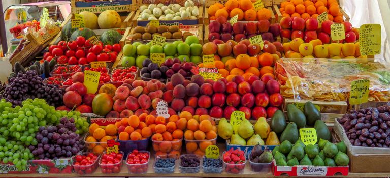 Venice, Italy - June 20, 2017: Street fruits market in Venice, Italy