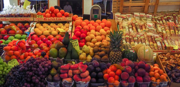 Venice, Italy - June 20, 2017: Street fruits market in Venice, Italy