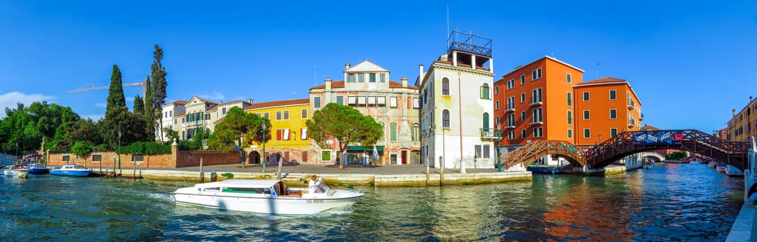 Venice, Italy - June 20, 2017: Panoramic view of architecture old of city in Venice, Italy