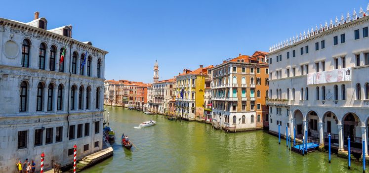 Venice, Italy - June 20, 2017: View of Venice from the Grand Canal