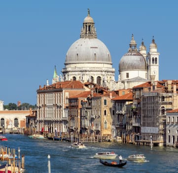 Venice, Italy - June 20, 2017: Old cathedral of Santa Maria della Salute in Venice, Italy.
