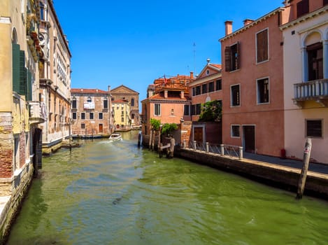 Venice, Italy - June 20, 2017: View of Venice from the Grand Canal