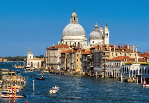 Venice, Italy - June 20, 2017: Old cathedral of Santa Maria della Salute in Venice, Italy.