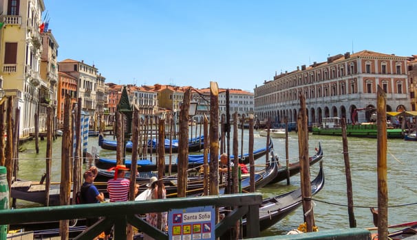 Venice, Italy - June 20, 2017: View of Venice from the Grand Canal