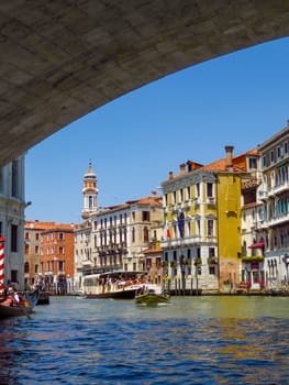 Venice, Italy - June 20, 2017: View of Venice from the Grand Canal
