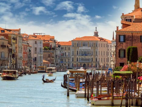 Venice, Italy - June 20, 2017: View of Venice from the Grand Canal
