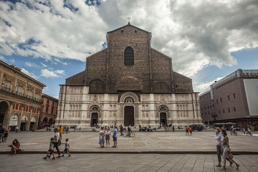 BOLOGNA, ITALY 17 JUNE 2020: San Petronio church in Bologna, Italy