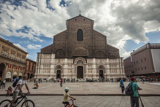 BOLOGNA, ITALY 17 JUNE 2020: San Petronio church in Bologna, Italy