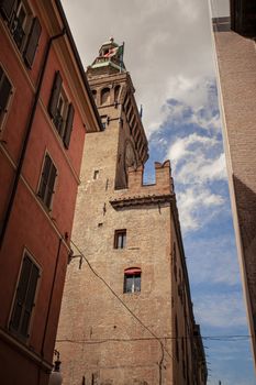 Bologna, Italy: historic architecture detail of some buildings