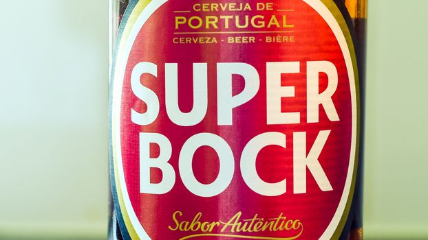 Glass bottles of Super Bock Beer ffom Portugal Europe