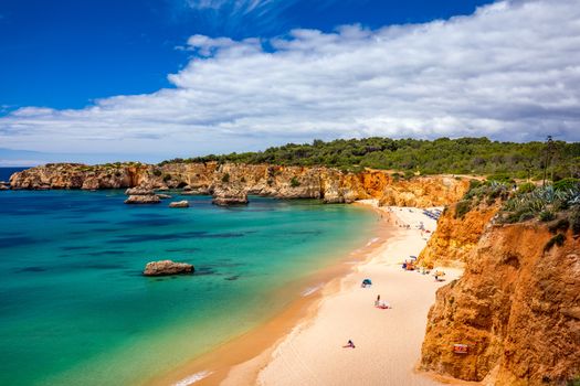 Beach of Barranco das Canas in Portimao, Algarve, Portugal. Praia do Barranco das Canas in Portimao, Portugal, Algarve.