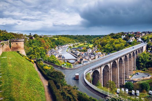 The magnificent old city of Dinan. Concept of Europe travel, sightseeing and tourism. Brittany (Bretagne), France