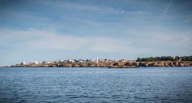 entrance to the port of Yeu island seen from the Atlantic Ocean