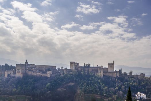 Granada, Spain - The Alhambra palace and fortress complex.