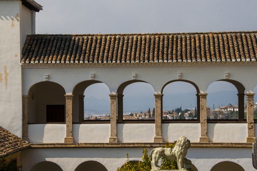 Arches of the Generalife in Spain, part of the Alhambra.
