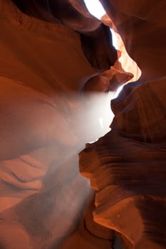Red Rock Sandstone with a sun light passing. Antelope Canyon Navajo Tribal Park, Arizona