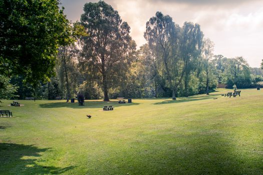 Kirkby Lonsdale Cumbria England park next to River Lune