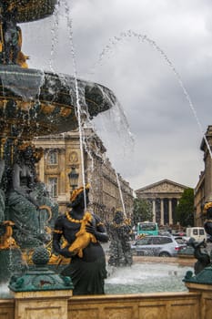 Fontaines des Mers et des Fleuves, Fountains of the Seas and Rivers. Place de la Concorde. Paris, France.