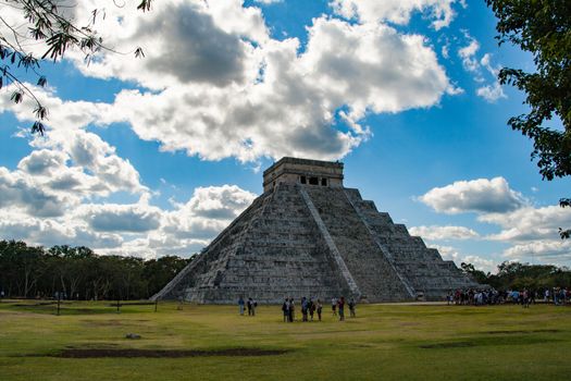 Kukulkan pyramid in Chichen Itza. This is one of the most important buildings in the ancient city. The Pre-Hispanic City of Chichen-Itza was declared a World Heritage site by UNESCO ref. 483