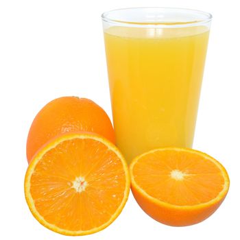 Orange juice isolated on a white background.