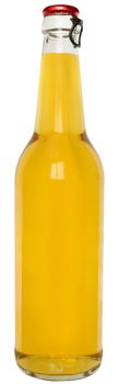 glass bottle female beer on a white background.