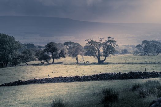 Northwest English countryside between the rain showers UK